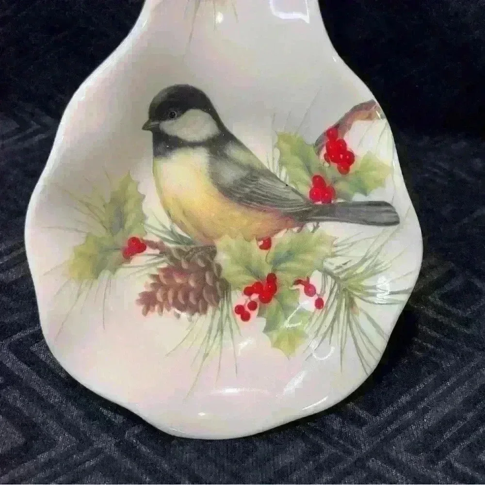 Cracker Barrel Christmas Spoon Rest Season Of Peace Red Cardinal Bird